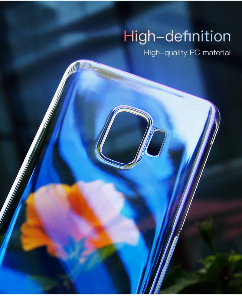 Ốp Lưng Màu Samsung Galaxy S9 Plus Chính Hãng Hiệu Baseus thiết kế mới là sự phối hợp 2 gam màu trong suốt có phủ một lớp nano không mờ và gợn đục